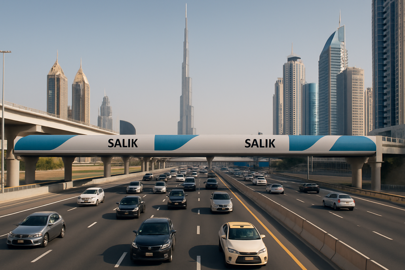 Smooth-flowing traffic on a Dubai toll road